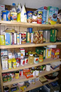 shelf with survival food